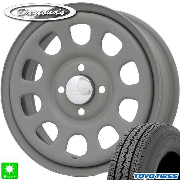 145/80R12 80/78(145R12 6PR) トーヨー TOYO V02e 新品 サマータイヤ ホイール4本セット MRT デイトナ'S Daytona'S G2 12インチ 4.00B 4H100 マットグレー 組込み済 バランス調整済