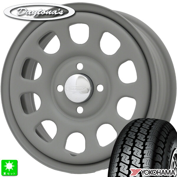145/80R12 80/78(145R12 6PR) ヨコハマ スーパーバン Y356 YOKOHAMA SUPER VAN Y356 新品 サマータイヤ ホイール4本セット MRT デイトナ'S Daytona'S G2 12インチ 4.00B 4H100 マットグレー 組込み済 バランス調整済