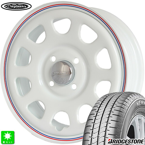 165/60R14 75H ブリヂストン ニューノ BRIDGESTONE NEWNO 新品 サマータイヤ ホイール4本セット MRT デイトナ’S Daytona'S G2 14インチ 5.0J 4H100 ホワイト 組込み済 バランス調整済
