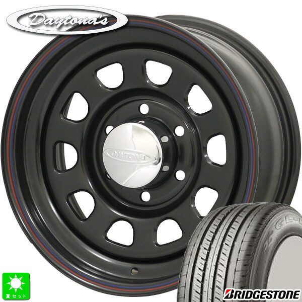 215/60R17C 109/107Rブリヂストン BRIDGESTONE GL-R新品 サマータイヤ ホイール4本セットMRT デイトナズ Daytona'S17インチ 6.5J 6H139.7ブラック組込み済 バランス調整済｜オールドギア店
