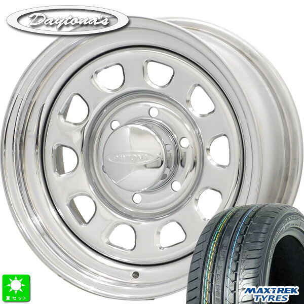 215/60R17C 109/107N マックストレック MAXTREK MAXIMUS M1(LT) 新品 サマータイヤ ホイール4本セット MRT デイトナズ Daytona'S 17インチ 6.5J 6H139.7 クローム 組込み済 バランス調整済