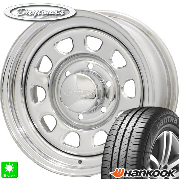 215/65R16C 109/107 ハンコック Hankook Vantra LT RA18 新品 サマータイヤ ホイール4本セット MRT デイトナズ Daytona'S 16インチ 7.0J +19 6H139.7 クローム 組込み済 バランス調整済