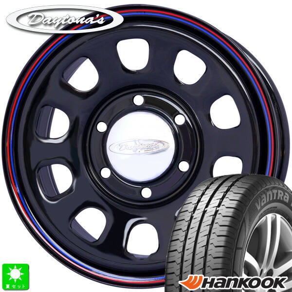 195/80R15C 107/105 ハンコック Hankook Vantra LT RA18 新品 サマータイヤ ホイール4本セット MRT デイトナズ Daytona'S G2 15インチ 6.0J 6H139.7 ブラック 組込み済 バランス調整済