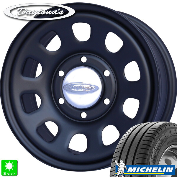 215/65R16C 109/107 ミシュラン アジリス3 MICHELIN AGILIS 3 新品 サマータイヤ ホイール4本セット MRT デイトナズ Daytona'S G2 16インチ 6.5J 6H139.7 マットブラック 組込み済 バランス調整済 91,685円