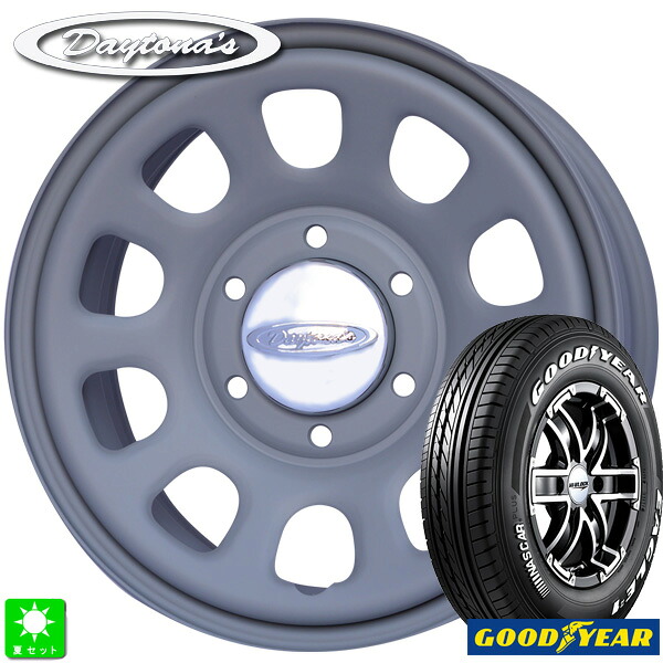 215/65R16C 109/107グッドイヤー ナスカー プラスホワイトレター新品 サマータイヤ ホイール4本セットMRT デイトナズ Daytona'S G216インチ 6.5J 6H139.7マットグレー組込み済 バランス調整済|オールドギア店