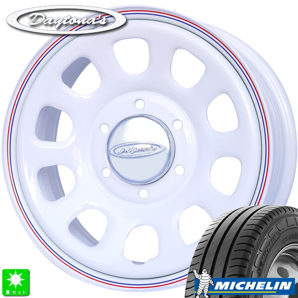 215/65R16C 109/107 ミシュラン アジリス3 MICHELIN AGILIS 3 新品 サマータイヤ ホイール4本セット MRT デイトナズ Daytona'S G2 16インチ 6.5J 6H139.7 ホワイト 組込み済 バランス調整済 91,025円