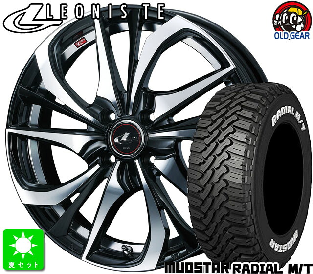 215/65R16マッドスター RADIAL M/Tホワイトレター新品 サマータイヤホイール 4本セットウェッズ レオニス TE16インチ 6.0J 4H100PBMCライズ ロッキー taiya｜オールドギア店