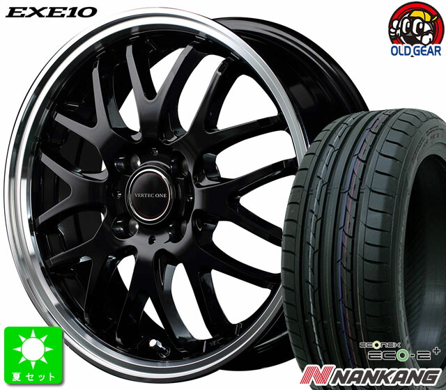 195/65R16 ナンカン NANKANG Eco-2+ 新品 サマータイヤホイール 4本セット ヴァーテックワン EXE10 16インチ 6.0J 4H100 グロッシーブラック/リムポリッシュ ライズ ロッキー taiya
