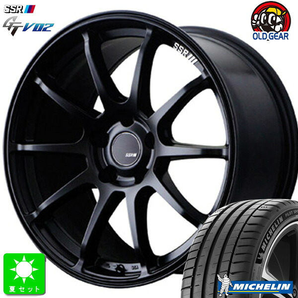 245/40R18 97Y XL ミシュラン パイロットスポーツ5 MICHELIN PILOT SPORT 5 新品 サマータイヤ ホイール4本セット SSR GTV02 18インチ 8.5J 5H114.3 フラットブラック 組込み済 バランス調整済 taiya