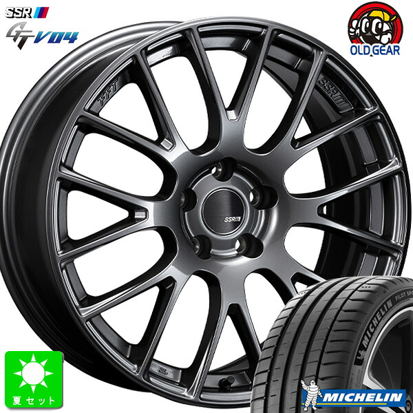 245/40R18 97Y XL ミシュラン パイロットスポーツ5 MICHELIN PILOT SPORT 5 新品 サマータイヤ ホイール4本セット SSR GTV04 18インチ 8.5J 5H114.3 メタリックグレー 組込み済 バランス調整済 taiya
