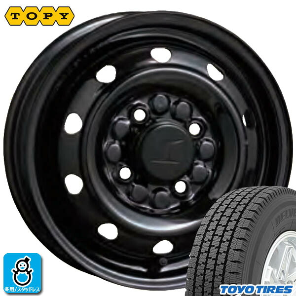 限定特価【2023年製】145/80R12 80/78N(145R12 6PR相当)トーヨー デルベックス935TOYO TIRES DELVEX 935新品 スタッドレスタイヤ ホイール4本セットトピー TOPY M74 スチール 鉄12インチ 3.50B 4H100ブラック組込み済 バランス調整済｜オールドギア店