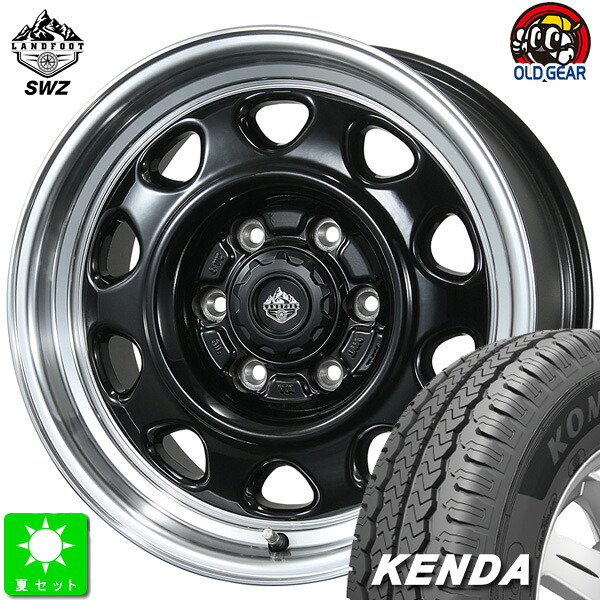 195/80R15 107/105 ケンダ KENDA KR33 新品 サマータイヤ ホイール4本セット トピー ランドフット SWZ 15インチ 6H139.7 グロスブラックリムポリッシュ taiya