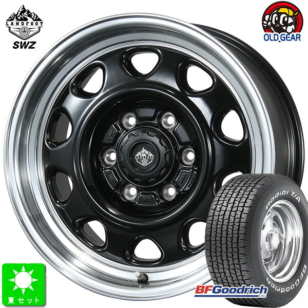 P215/70R15 97S BF Goodrich RADIAL T/A ホワイトレター 新品 サマータイヤ ホイール4本セット トピー ランドフット SWZ 15インチ 6H139.7 グロスブラックリムポリッシュ taiya
