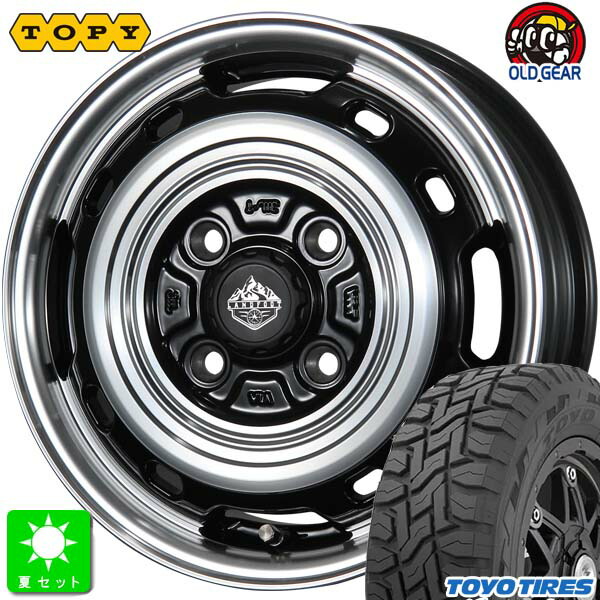 145/80R12 80/78(145R12 6PR)トーヨー オープンカントリー R/T新品 サマータイヤ ホイール4本セットトピー ランドフット TOPY LANDFOOT XFG12インチ 3.50B 4H100GB/P組込み済 バランス調整済 taiya｜オールドギア店 47,880円