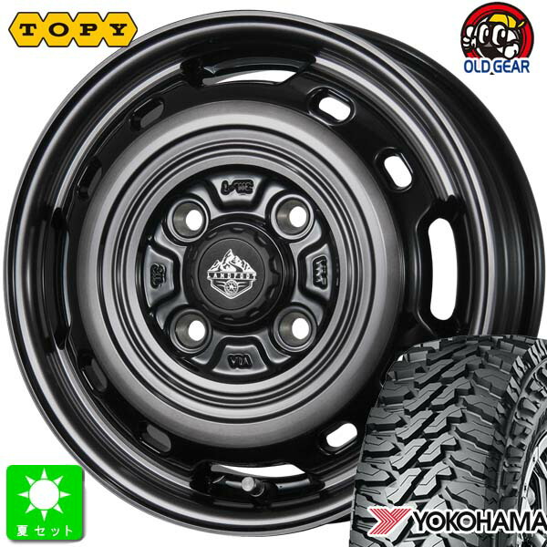 145/80R12 80/78(145R12 6PR) ヨコハマ ジオランダー M/T G003 新品 サマータイヤ ホイール4本セット トピー ランドフット TOPY LANDFOOT XFG 12インチ 3.50B 4H100 SC/P 組込み済 バランス調整済 taiya