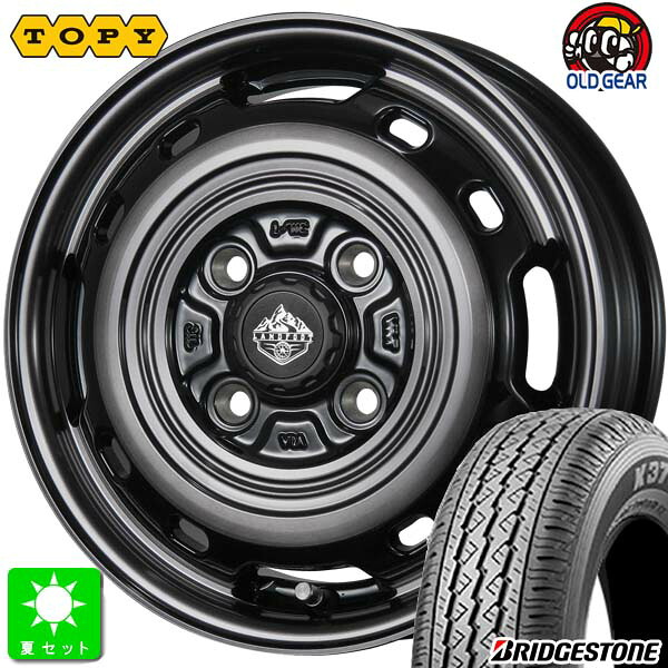 145/80R12 80/78(145R12 6PR) ブリヂストン BRIDGESTONE K370 新品 サマータイヤ ホイール4本セット トピー ランドフット TOPY LANDFOOT XFG 12インチ 3.50B 4H100 SC/P 組込み済 バランス調整済 taiya