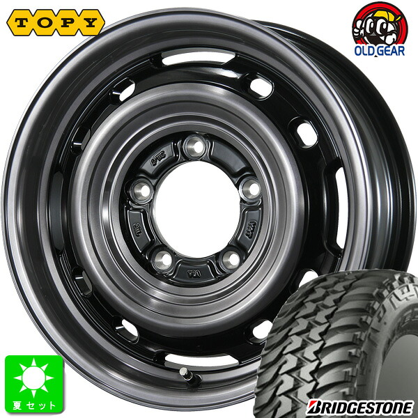 185/85R16 105/103L LTブリヂストン BRIDGESTONE デューラー M/T674新品 サマータイヤ ホイール4本セットトピー ランドフット TOPY LANDFOOT XFG16インチ 5.5J 5H139.7SC/P組込み済 バランス調整済 taiya｜オールドギア店