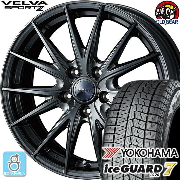 185/60R16 ヨコハマ アイスガード7 ig70 スタッドレスタイヤホイール 新品 4本セット ウェッズ ヴェルヴァスポルト2 ディープメタル２ 16インチ 5H100 組込みバランス調整済み taiya｜オールドギア店