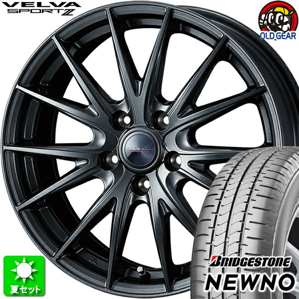 185/55R16 ブリヂストン ニューノ 新品サマータイヤ ホイール 4本セット ウェッズ ヴェルヴァ スポルト２ ディープメタル２ 16インチ 5H100 組込み済 バランス調整済 taiya｜オールドギア店