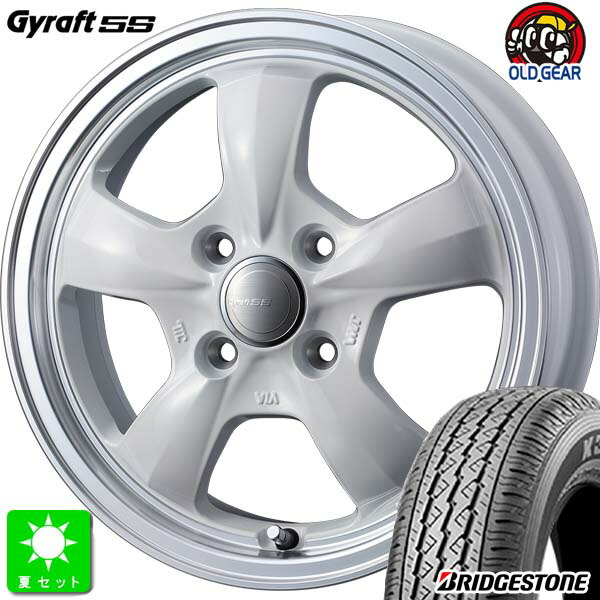 145/80R12 80/78(145R12 6PR) ブリヂストン BRIDGESTONE K370 新品 サマータイヤ ホイール4本セット ウェッズ グラフト GYRAFT 5S 12インチ 4.00B 4H100 ホワイトリムポリッシュ 組込み済 バランス調整済 taiya 42,900円