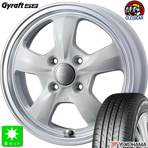 165/60R14 ヨコハマ ブルーアース RV RV03CK 新品 サマータイヤ ホイール4本セット ウェッズ グラフト 5S 14インチ 4.5J 4H100 ホワイトリムポリッシュ 組込み済 バランス調整済 taiya