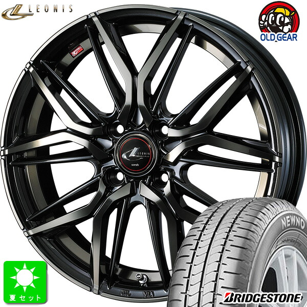 155/65R14 75H ブリヂストン ニューノ BRIDGESTONE NEWNO 新品 サマータイヤ ホイール4本セット ウェッズ レオニス LM Weds LEONIS LM 14インチ 4.5J 4H100 PBMC/TI 組込み済 バランス調整済 taiya