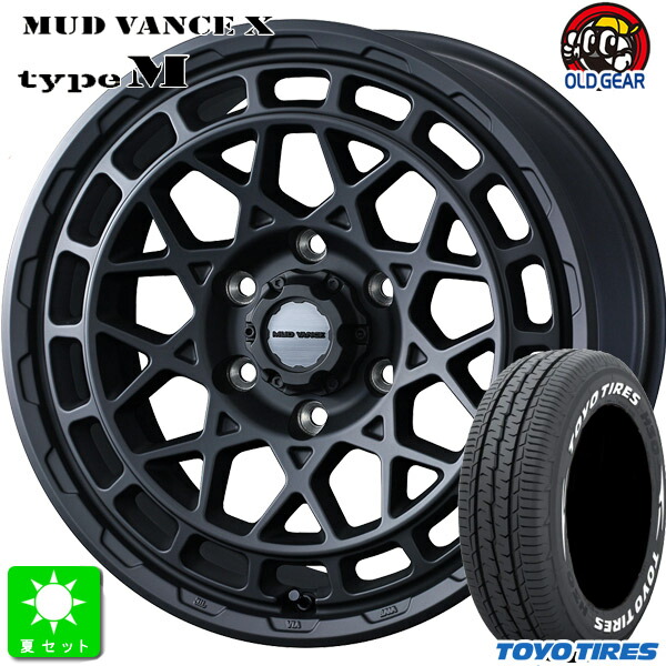 215/65R16C 109/107 トーヨー TOYO H30 ホワイトレター 新品 サマータイヤ ホイール4本セット ウェッズ マッドヴァンス WEDS MUD VANCE X タイプ M 16インチ 6.5J 6H139.7 フルマットブラック 組込み済 バランス調整済 taiya