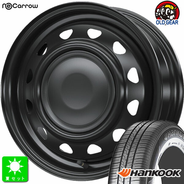 165/60R14 ハンコック キナジー エコ2 K435 新品 サマータイヤ ホイール4本セット ウェッズ Weds ネオキャロ 14インチ 4.5J 4H100 セミマットブラック 組込み済 バランス調整済 taiya