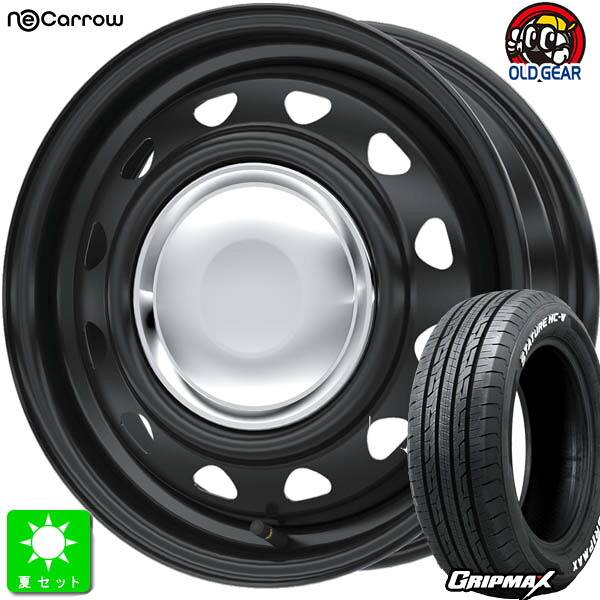 限定特価 145/80R12 80/78(145R12 6PR) グリップマックス GRIPMAX STATURE HC-V ホワイトレター 新品 サマータイヤ ホイール4本セット ウェッズ Weds ネオキャロ 12インチ 3.50B 4H100 クローム 組込み済 バランス調整済 taiya