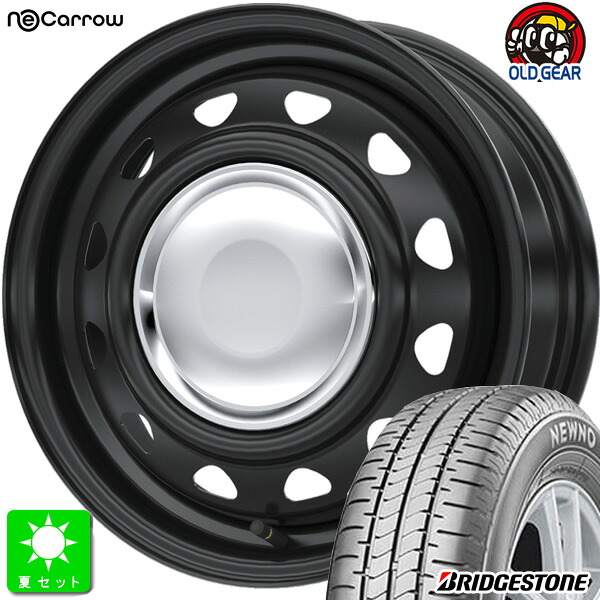 数量限定特価 155/65R14 75H ブリヂストン ニューノ BRIDGESTONE NEWNO 新品 サマータイヤ ホイール4本セット ウェッズ Weds ネオキャロ 14インチ 4.5J 4H100 セミマットブラック/クロームキャップ 組込み済 バランス調整済 taiya