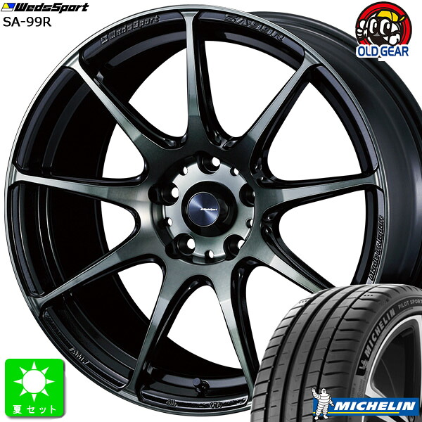 245/40R18 97Y XL ミシュラン パイロットスポーツ5 MICHELIN PILOT SPORT 5 新品 サマータイヤ ホイール4本セット ウェッズスポーツ Weds sport SA-99R 18インチ 8.5J 5H114.3 WBC 組込み済 バランス調整済 taiya