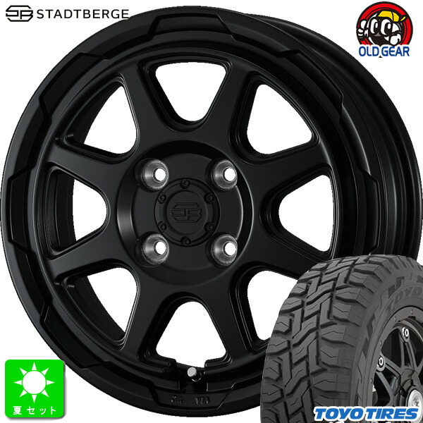 155/65R14 トーヨー TOYO オープンカントリー R/T 新品 サマータイヤ ホイール4本セット ウェッズ スタッドベルク 14インチ 4.5J 4H100 セミマットブラック 組込み済 バランス調整済 taiya