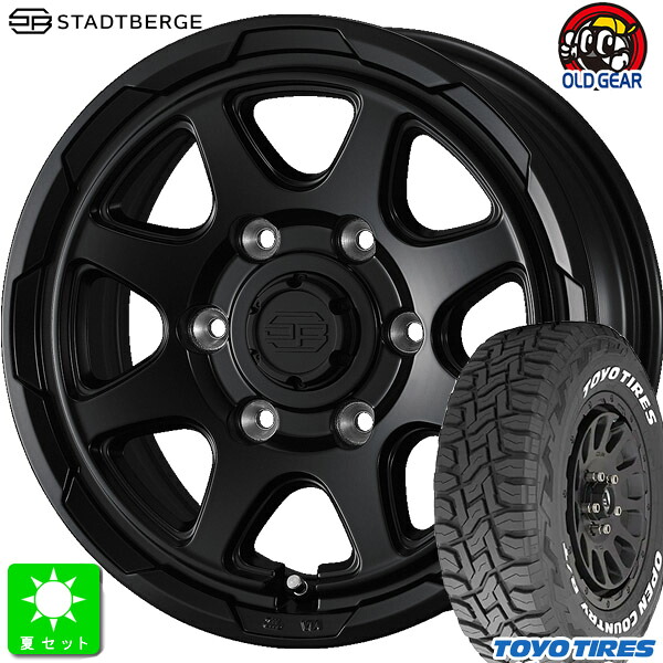 215/65R16C 109/107 トーヨー オープンカントリー R/T ホワイトレター 新品 サマータイヤ ホイール4本セット ウェッズ スタットベルク WEDS STADTBERGE 16インチ 6.5J 6H139.7 セミマットブラック 組込み済 バランス調整済 taiya