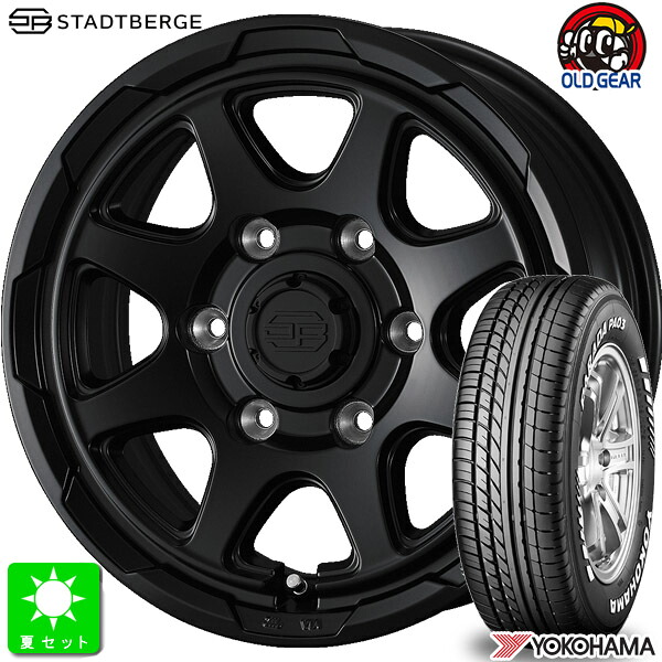 215/65R16C 109/107ヨコハマ パラダ PA03ホワイトレター新品 サマータイヤ ホイール4本セットウェッズ スタットベルク WEDS STADTBERGE16インチ 6.5J 6H139.7セミマットブラック組込み済 バランス調整済 taiya｜オールドギア店