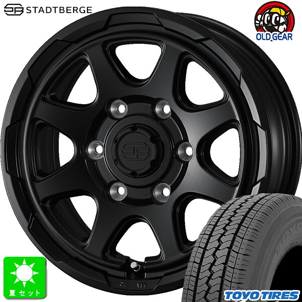 195/80R15 107/105 トーヨー TOYO V02e 新品 サマータイヤ ホイール4本セット ウェッズ スタットベルク WEDS STADTBERGE 15インチ 6.0J 6H139.7 セミマットブラック 組込み済 バランス調整済 taiya