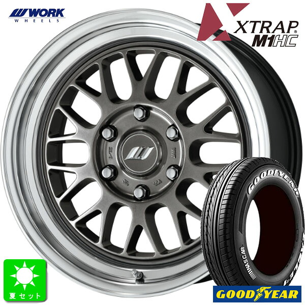 200系ハイエース215/60R17 109/107グッドイヤー ナスカー ホワイトレター新品 サマータイヤ ホイール4本セットワーク エクストラップ WORK XTRAP M1HC17インチ 6.5J 6H139.7HGMRC組込み バランス調整済|オールドギア店