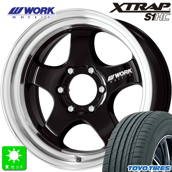 225/50R18 95W トーヨー プロクセス CL1 SUV 新品 サマータイヤ ホイール4本セット ワーク WORK XTRAP S1HC 18インチ 9.0J 6H139.7 ブラックダイヤカットリム 組込み済 バランス調整済