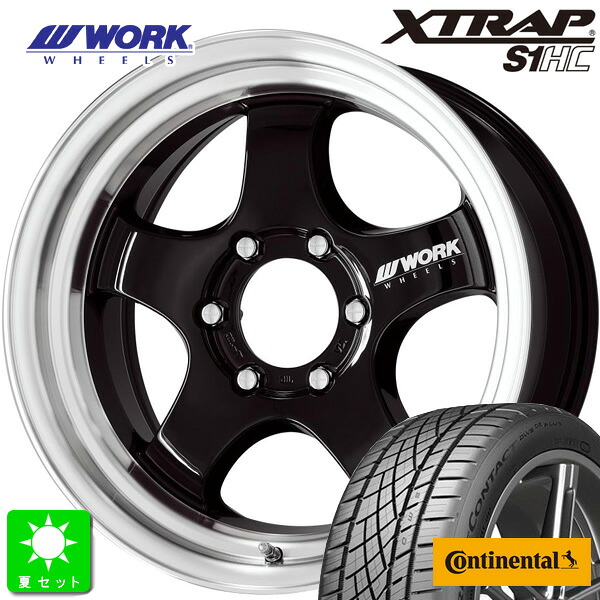 225/45R18 91Y コンチネンタル エクストリームコンタクト DWS06+ 新品 サマータイヤ ホイール4本セット ワーク WORK XTRAP S1HC 18インチ 9.0J 6H139.7 ブラックダイヤカットリム 組込み済 バランス調整済