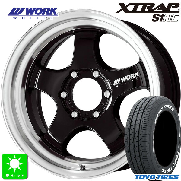 225/50R18 107/105R トーヨー TOYO H30 ホワイトレター 新品 サマータイヤ ホイール4本セット ワーク WORK XTRAP S1HC 18インチ 9.0J 6H139.7 ブラックダイヤカットリム 組込み済 バランス調整済