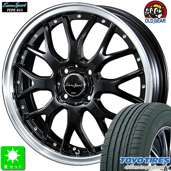 215/50R18 トーヨー プロクセス CL1 SUV 新品 サマータイヤ ホイール 4本セット ユーロスポーツ タイプ 815 18インチ 7.0J 4H100 グロスブラック ライズ ロッキー taiya