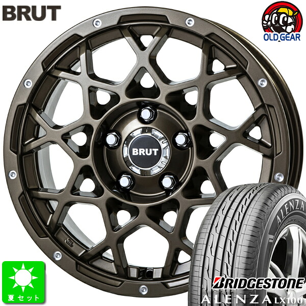 225/65R17ブリヂストン アレンザ LX100新品 サマータイヤ ホイール4本セットブルート BRUT BR-5517インチ 7.5J 5H114.3シャンパンゴールド taiya｜オールドギア店