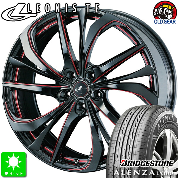 225/65R17ブリヂストン アレンザ LX100新品 サマータイヤ ホイール4本セットウェッズ レオニス TE17インチ 7.0J 5H114.3BK/SC[RED] taiya｜オールドギア店
