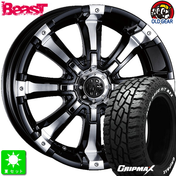 215/70R16 GRIPMAX MUD Rage R/T MAX ホワイトレター 新品 サマータイヤ ホイール4本セット マーテルギア MG BEAST 16インチ 7.0J 5H114.3 ブラックポリッシュ taiya