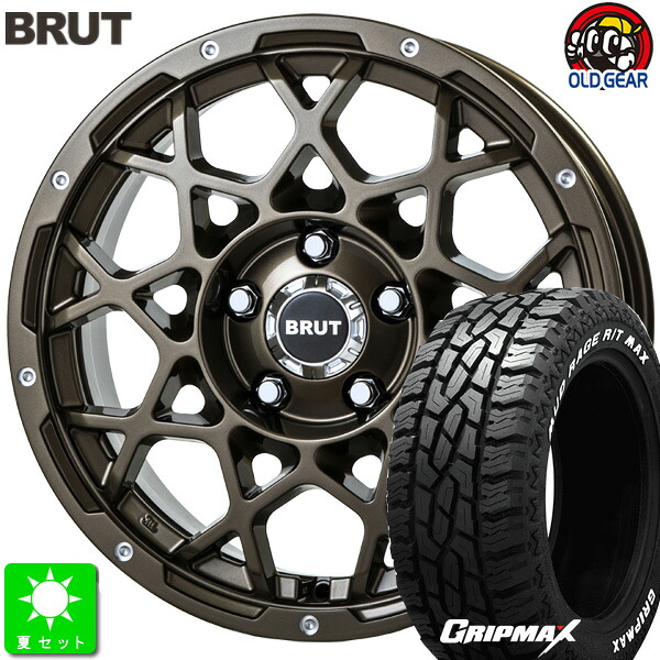 215/70R16 GRIPMAX MUD Rage R/T MAX ホワイトレター 新品 サマータイヤ ホイール4本セット ブルート BRUT BR-55 16インチ 6.5J 5H114.3 シャンパンゴールド taiya 88,165円