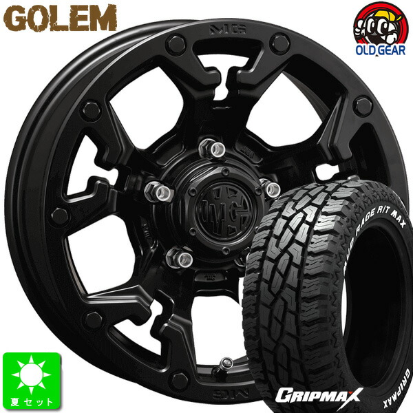 225/65R17 GRIPMAX Mud Rage R/T MAX ホワイトレター 新品 サマータイヤ ホイール4本セット クリムソン MG GOLEM 17インチ 7.0J 5H114.3 マットブラック taiya