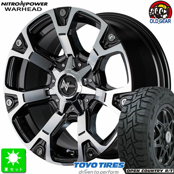 215/70R16 トーヨー TOYO オープンカントリー R/T 新品 サマータイヤ ホイール4本セット NITRO POWER WARHEAD 16インチ 7.0J 5H114.3 ダークガンメタ+ミラーカット taiya
