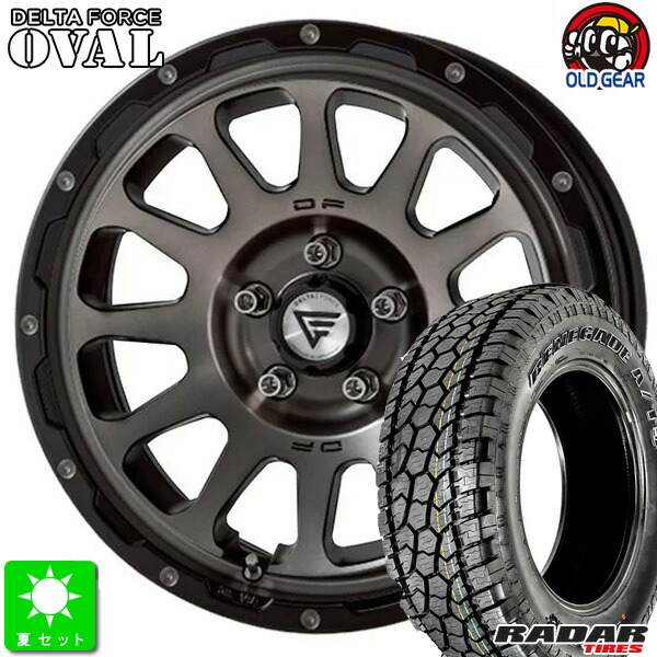 245/65R17 RADER Renegade AT-5 新品 サマータイヤ ホイール4本セット デルタフォース オーバル 17インチ 7.0J 5H114.3 マットスモークポリッシュ taiya