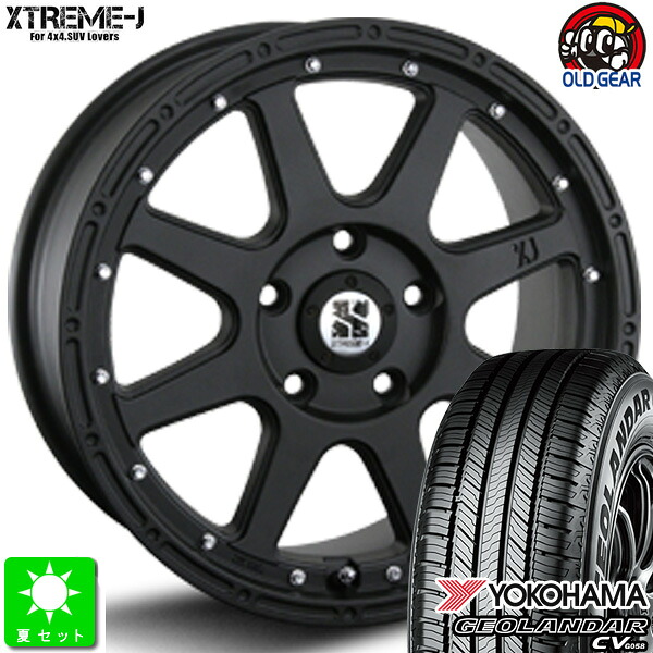 225/65R17 ヨコハマ ジオランダー CV G058 新品 サマータイヤ ホイール4本セット MLJ XTREME-J 17インチ 7.5J 5H114.3 フラットブラック taiya