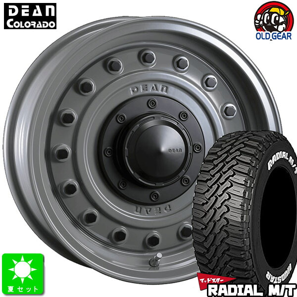 215/65R16 109/107 マッドスター RADIAL M/T ホワイトレター 新品 サマータイヤ ホイール4本セット クリムソン DEAN コロラド 16インチ 6.5J 6H139.7 スティールグレー taiya