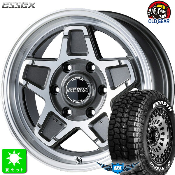 215/65R16C 109/107 モンスタタイヤ RT ハイブリッド ホワイトレター 新品 サマータイヤ ホイール4本セット エセックス ESSEX ENCS 16インチ 6.5J 6H139.7 ガンメタリックポリッシュ 組込み済 バランス調整済 taiya
